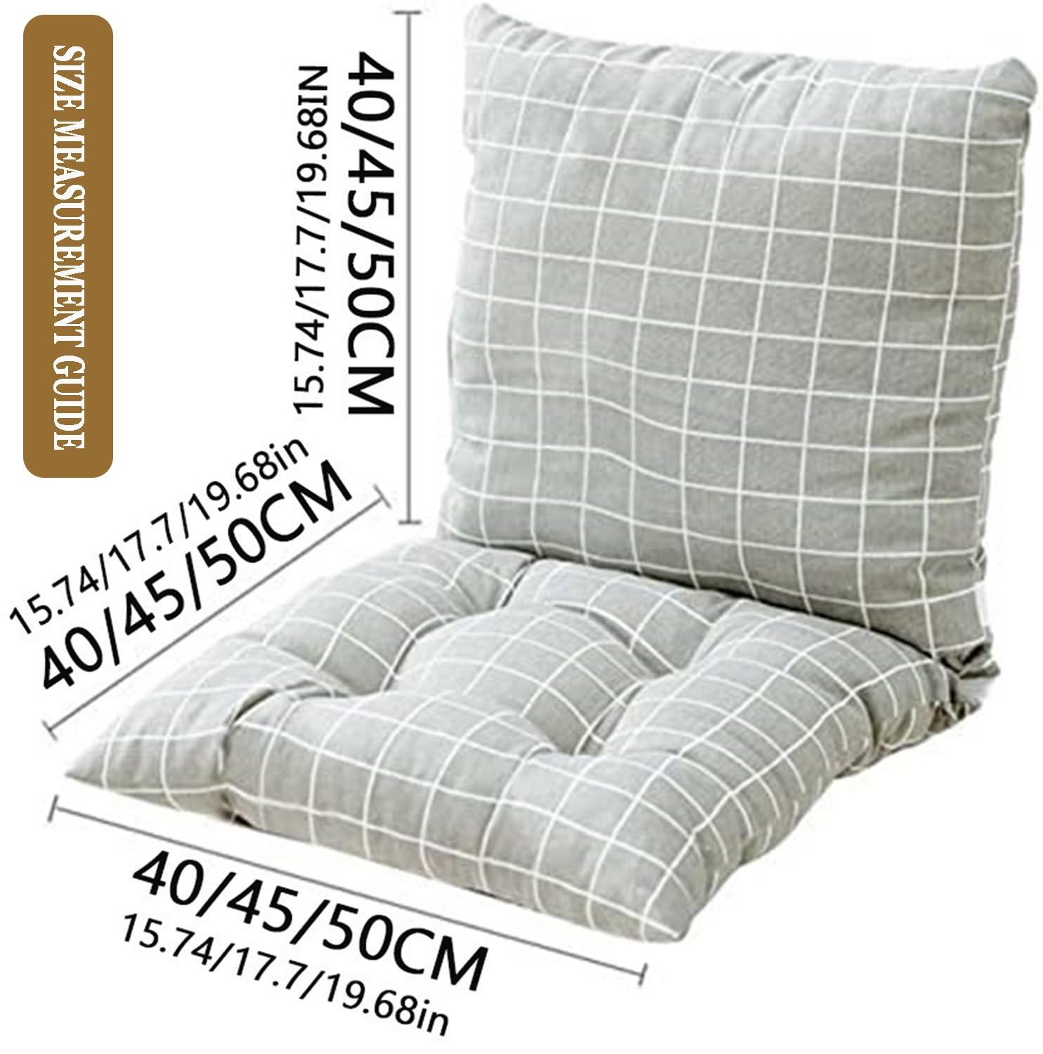 Pack 1/2/4 Cojines de Silla con Respaldo，Cojines de Asiento Cocina 50×50/40×40/45×45cm Cómodo Cojín para Sillas Comedor, para Oficina, Jardín, Interior, Exterior(B16,40x40cm(4PCS))