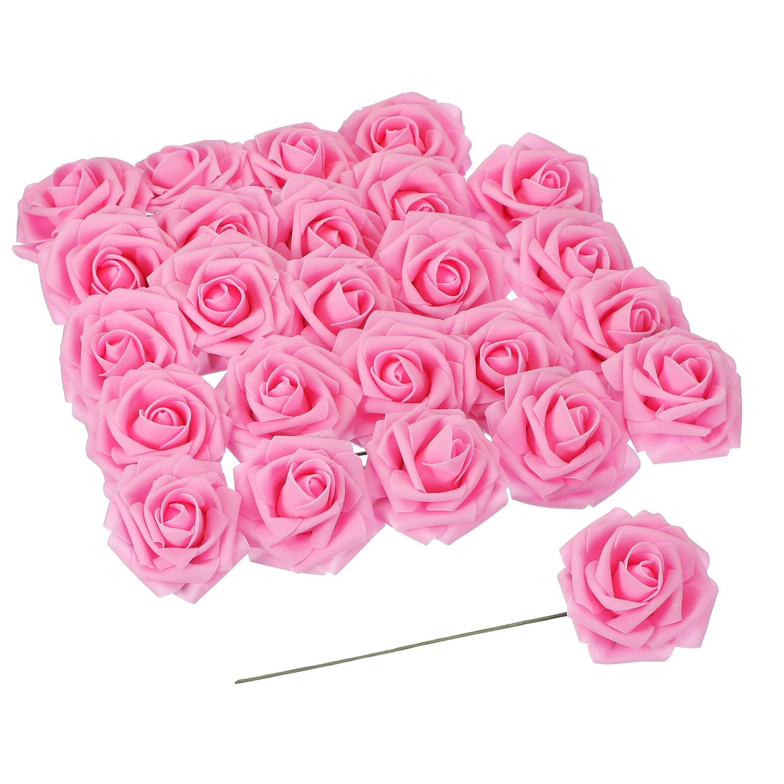 Roses artificielles pour décoration d'intérieur sans entretien lot de 25 fleurs