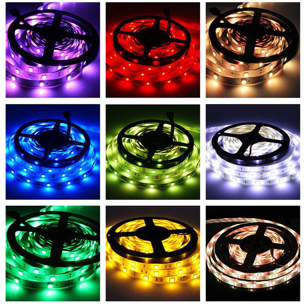 Striscia LED 5M, Luci Led Colorate Smart Phone Strisce LED Compatibile RGB SMD 5050 Musica Sync LED Strip Controllo App E 24/44 Tasti Telecomando RF Per Casa Cucina Festa TV Decorazione,24key,10M