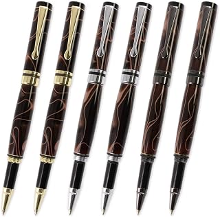 Legacy Woodturning Classic Roller Ball Pen Kit - Variety, 6 Pack, Includes 2 each of Gold, Chrome, Gun Metal, Woodworking Project Kit