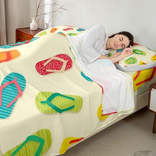 Miniatura 4 de Erosebridal Juego de sábanas coloridas para niños y niñas, juego de sábanas para vacaciones de verano, tamaño King, Hawaii, casa rural, sábana