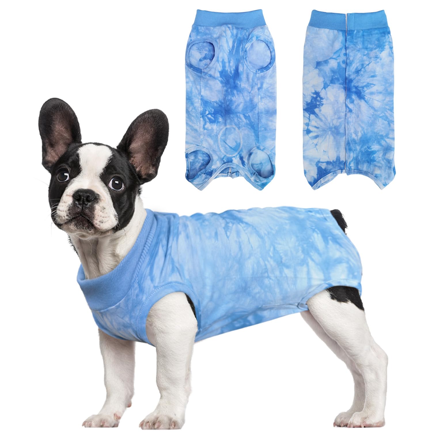 Dog Surgery Recovery Suit, Tie Dye Pet Surgical Suit for Female, Cone E-Collar Alternatives After Spay Abdominal Wounds Protector, Neuter Dog