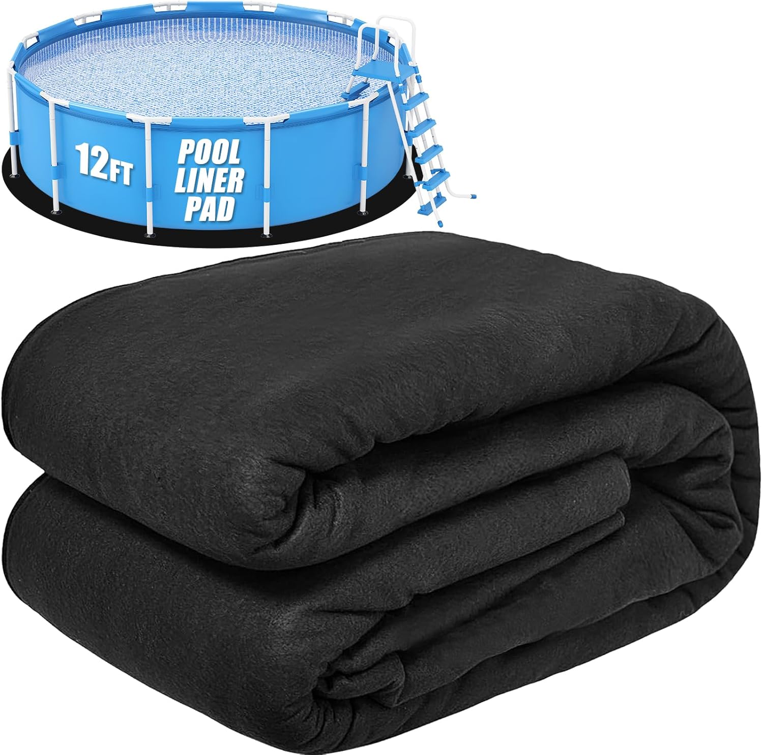 Pool Pads for Above Ground Pool, 12 FT Round - Pool Pad - Extend Pool Liner Life, Pool Liner Pad - Pool Mats for Pool Bottom - Puncture Resistant, Under Pool Padding - Above Ground Pool Pad