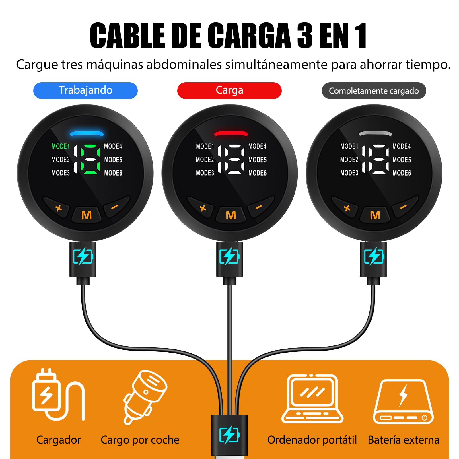 CinturóN Tonificador Muscular - Fuerte Ab Electroestimulador Muscular Con 6 Modos Y 18 Niveles De Intensidad Para Hombres Y Mujeres CinturóN Estimulador Muscular Abdominal Para Casa Oficina Y Gimnasio