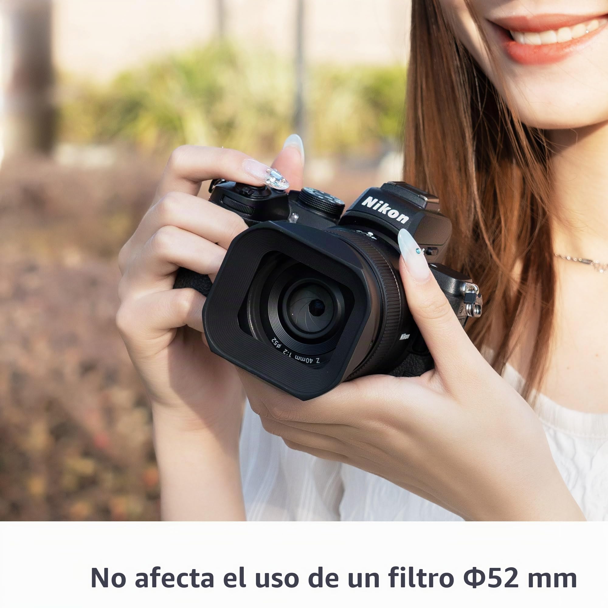 JJC Parasol Cuadrado con Tapa para Lente Nikon NIKKOR Z 40mm f/2 (SE) y Lente NIKKOR Z 40mm f/2 y Lente NIKKOR Z 26mm f/2.8 Lente DSLR fotografía