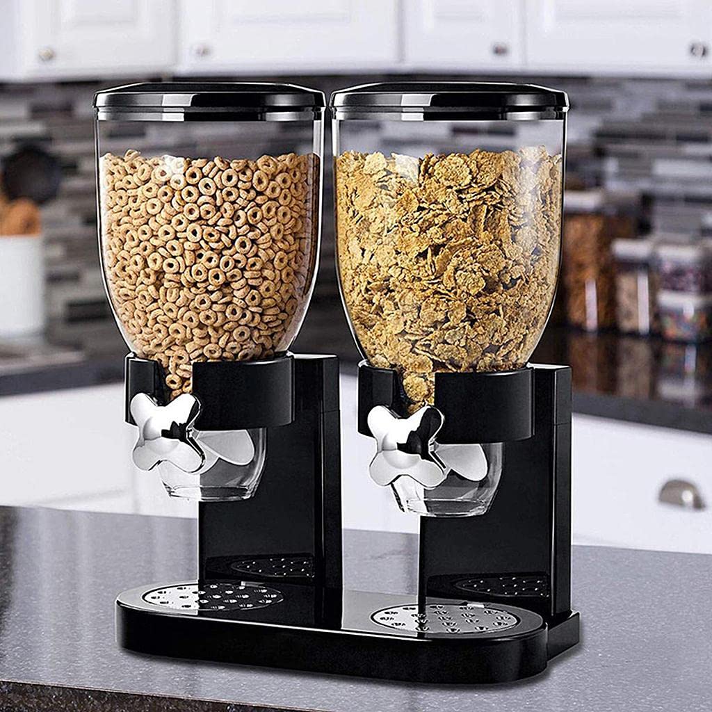Boîte de Rangement Multifonctionnelle Double pour Céréales, Avoine, Idéale pour La Cuisine.