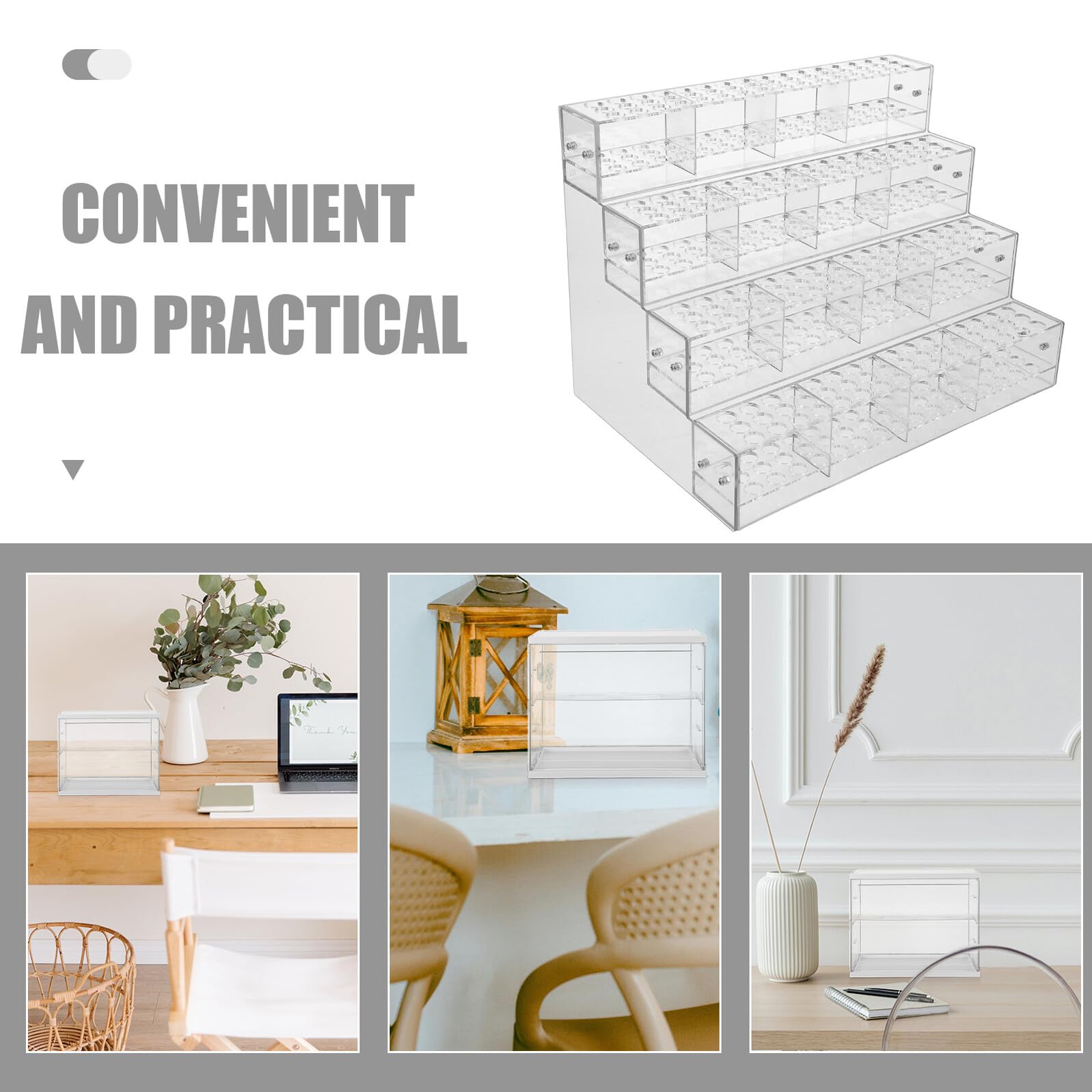 Organizer per Penne a 4 Livelli in Pet Trasparente 192 Scomparti, Design a Gradini Versatile per Scrivania Scolastica e Ufficio, Visibilità Chiara