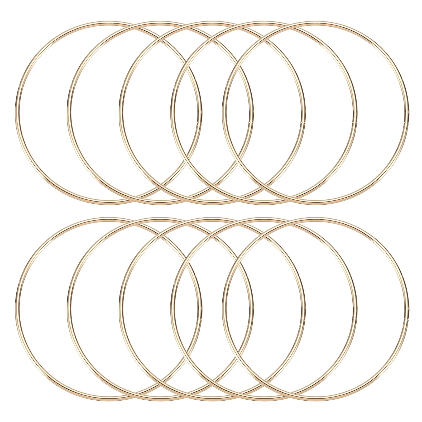 sourcing map 10 Pcs Dream Catcher Rings,Metal Crafts Hoops Floral Hoops 4 Inch Macrame Hoops Rings for DIY Crafts Wreath Making Supplies Plant Hangers,Gold