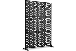 72”H x 47”W Freestanding Outdoor Privacy Screen, Decorative Privacy Fence Panel for...