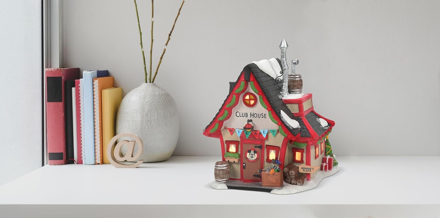 Department 56 Disney Village Mickey Mouse Clubhouse Lit Building, 7.6 Inch, Multicolor