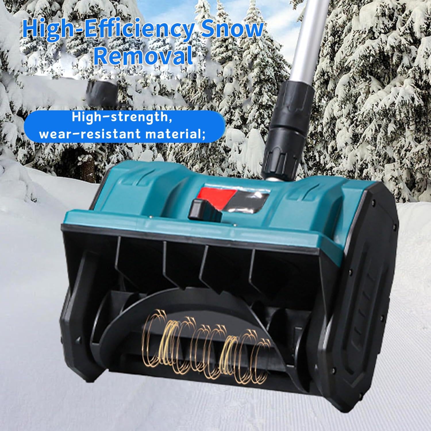 Pelle à neige sans fil pour batterie, souffleuse à neige électrique avec direction réglable et manche télescopique, pour allées, trottoirs, routes