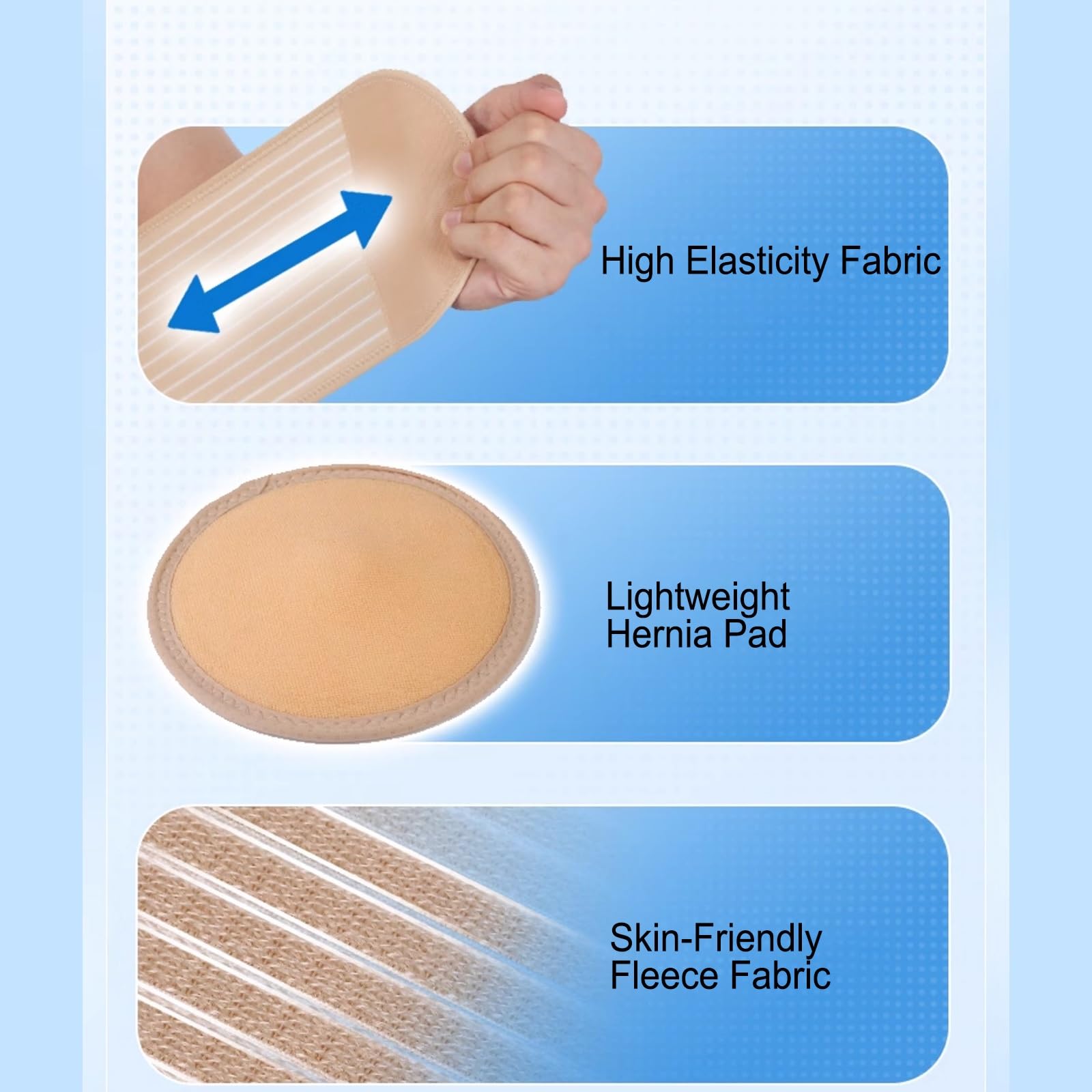 Fascia Addominale per Uomo e Donna - Supporto per Ernia Addominale con Cuscinetto di Compressione - Incisionale Fascia per Ernia Ombelicale(Black,Large)