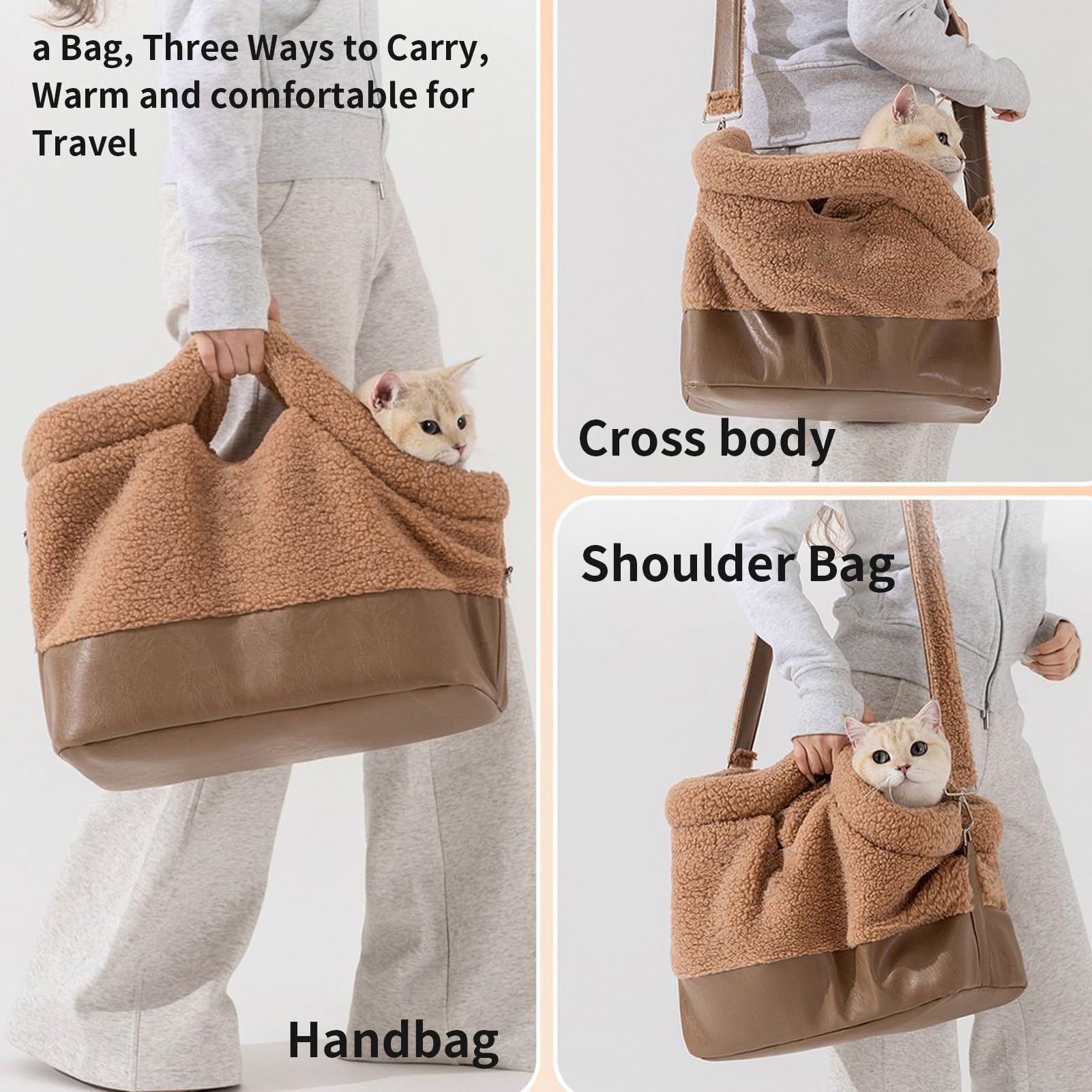 Bolso Transportador Para Gatos Bolsillo Impermeable y Suave | Con De Arnés De Seguridad Y Para Cachorros Conejos Tallas Pequeñas Medianas Y Climatas