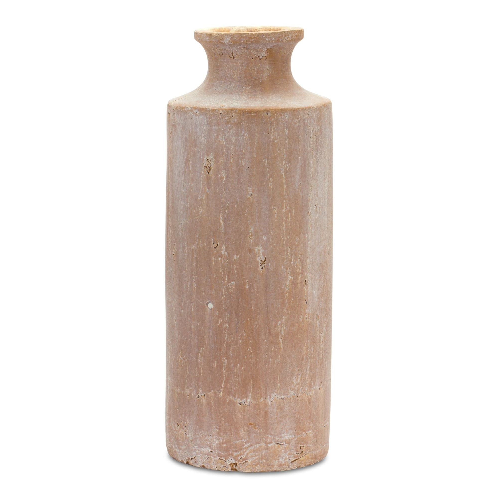 Melrose International Goemetric Terra Cotta Vase with Black Finish 9