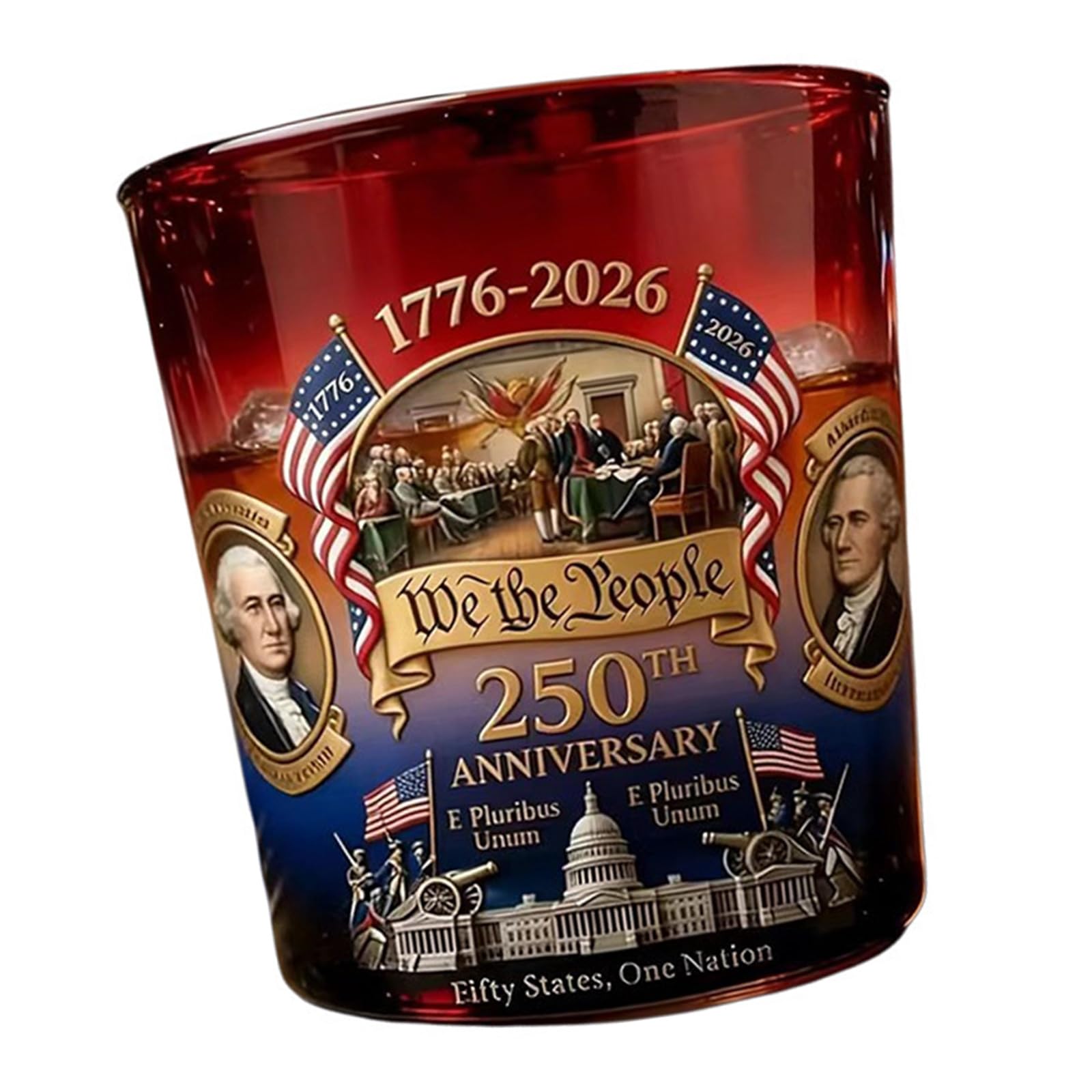 Kalttoy D Classical Whiskeys Glass America 250Th Anniversary Engraving Esign Commemorative Liquor Rinking Cup 4Th Of July Gift Glass Whiskeys Cup