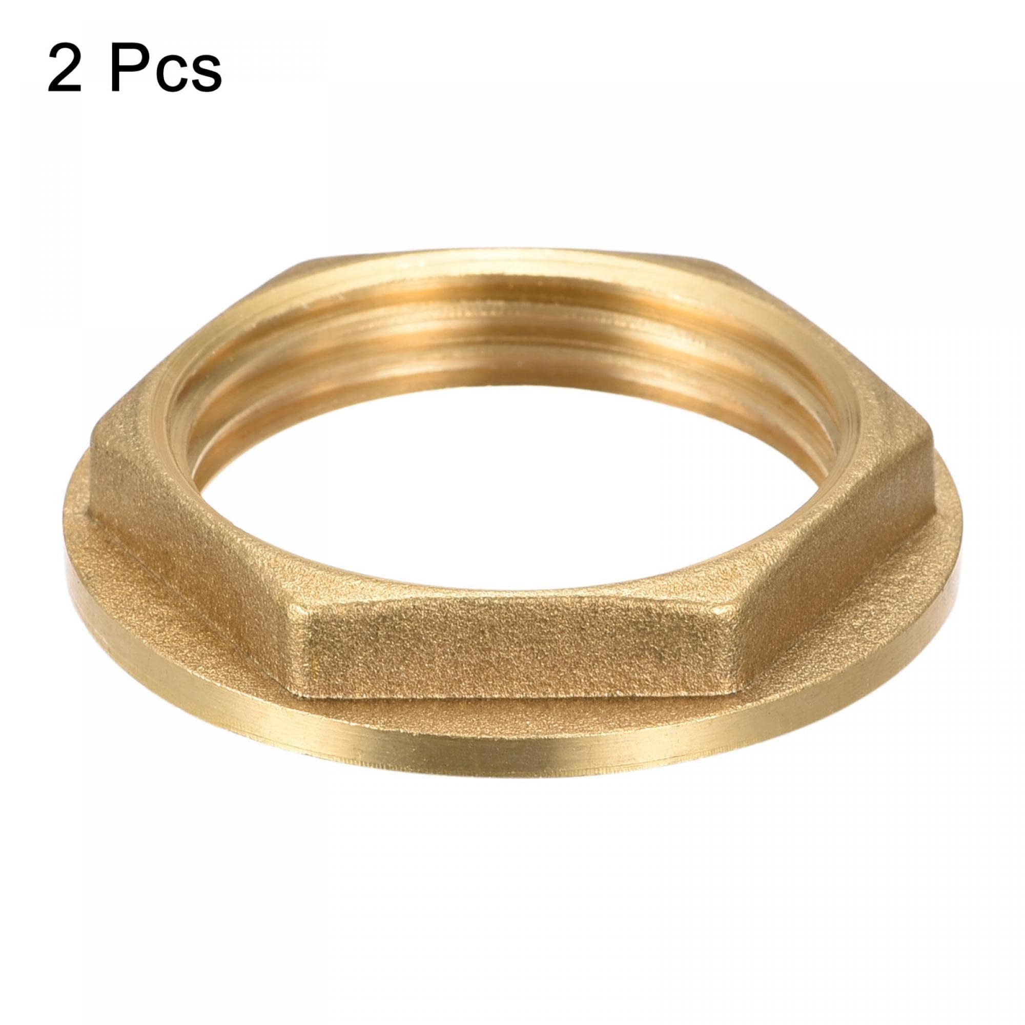 TA-VIGOR 2Pcs G1 Flange Lock Nuts, Brass Female Thread Hex Lock Nut Pipe Fitting with Flange for Plumbing Fixed - Image 3