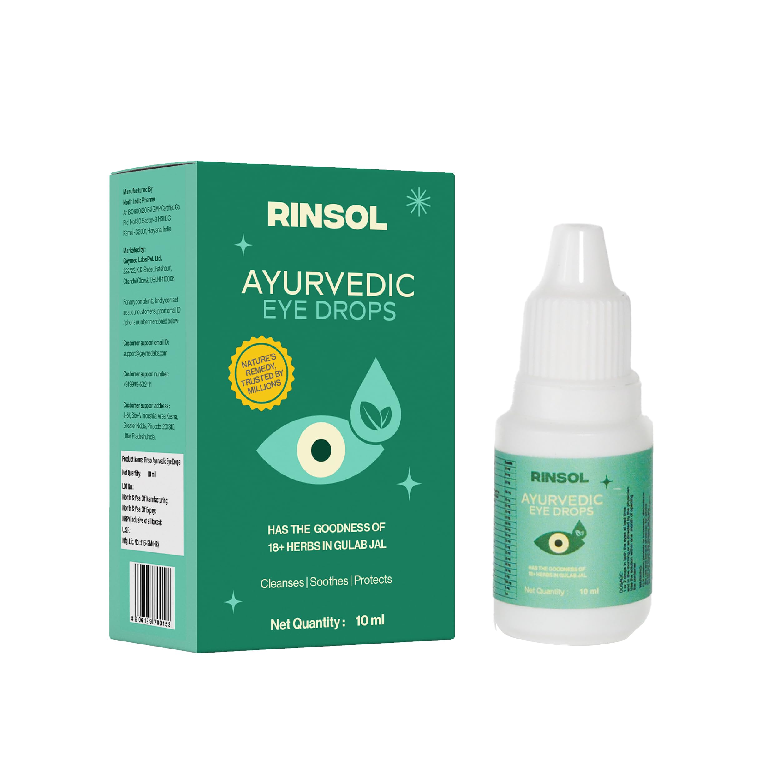 Rinsol Ayurvedic Herbal Eyedrops 10ml - Relieves Dryness, Redness & Itching, Enhances Vision Comfort With with Rosewater and 18+ Herbs for Eye Care-image-46