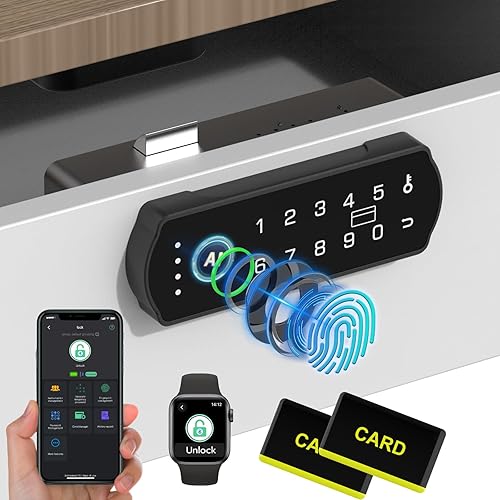 Eseesmart Cerradura inteligente para gabinete, cerradura magnética electrónica digital RFID sin llave Bluetooth seguridad para niños, cerraduras de