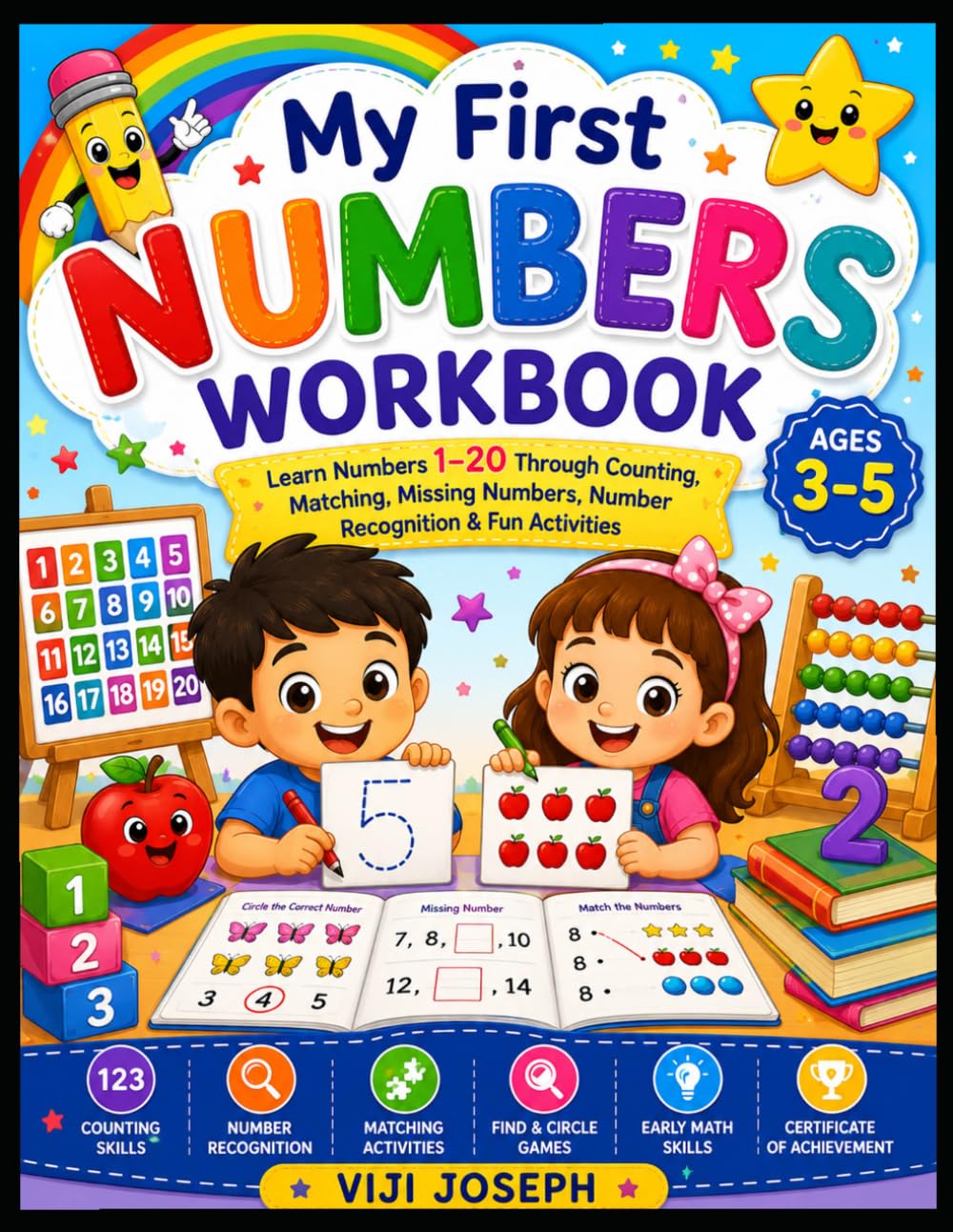 My First Numbers Work Book: Children's Numbers Tracing, Counting and Coloring Activities