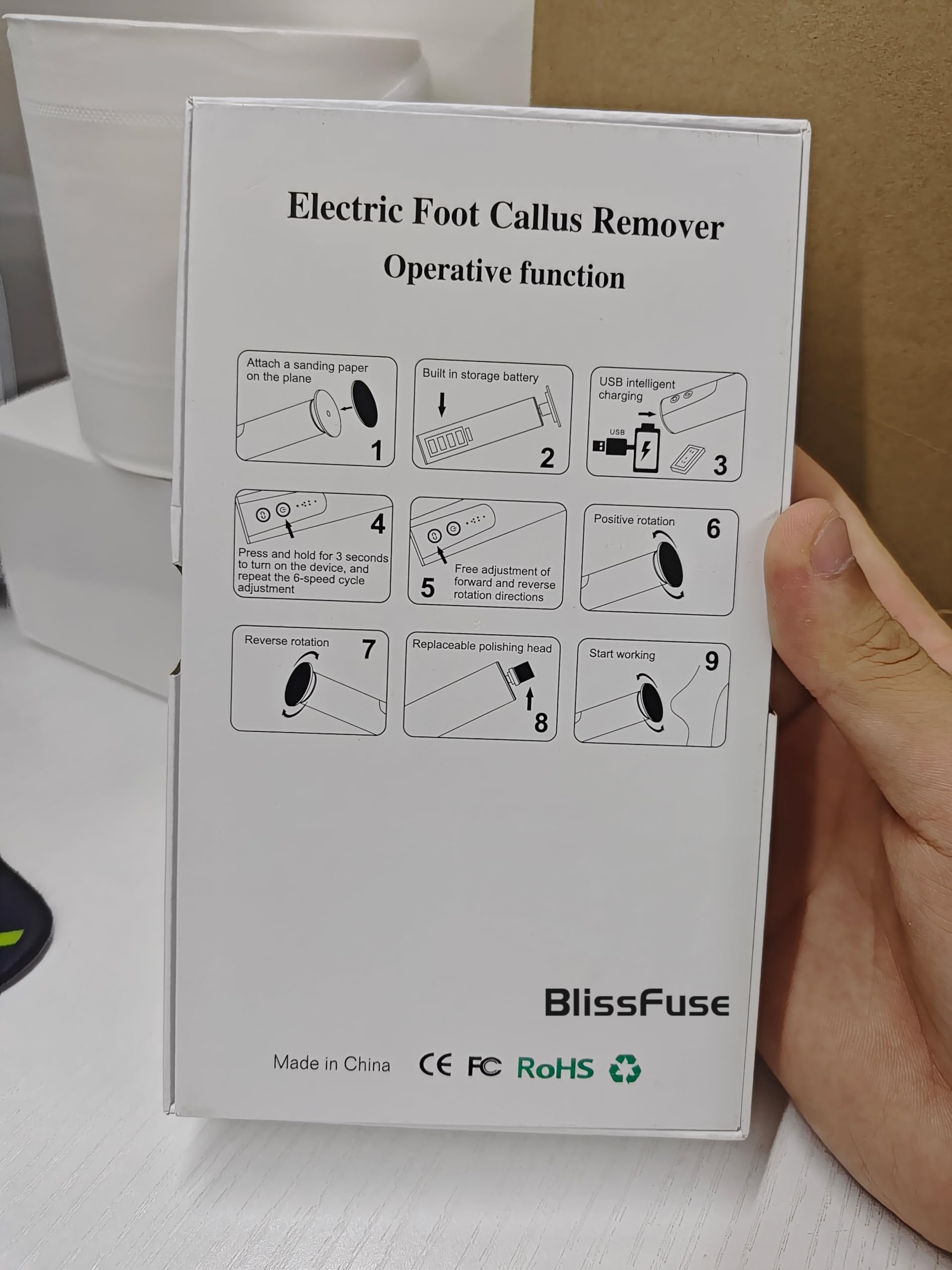 Lima Electrica pies Durezas, lima eléctrica recargable para pies, con hojas reemplazables de papel abrasivo, 6 velocidades para talones agrietados, callos, piel muerta (oro rosa)