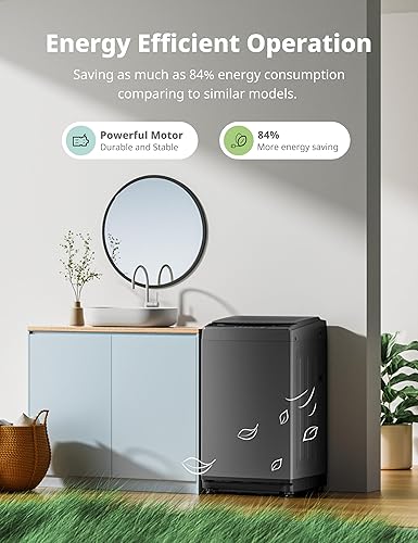 Miniatura 6 de COMFEE Lavadora portátil de 16 pies cúbicos capacidad de 11 libras arandela compacta totalmente automática con ruedas 6 programas de lavado lavadora