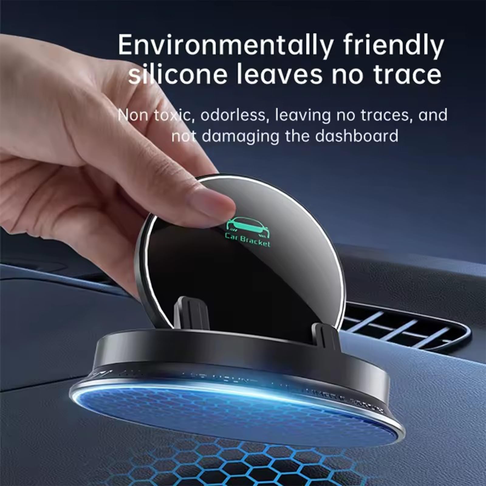 Supporto per Telefono Cellulare Multifunzionale Cruscotto Auto Elettrico, Universale Rotazione a 360° Antiscivolo E Ultra Stabile - Utilizzo Con Una Sola Mano Per Tutti(Black-2pcs)