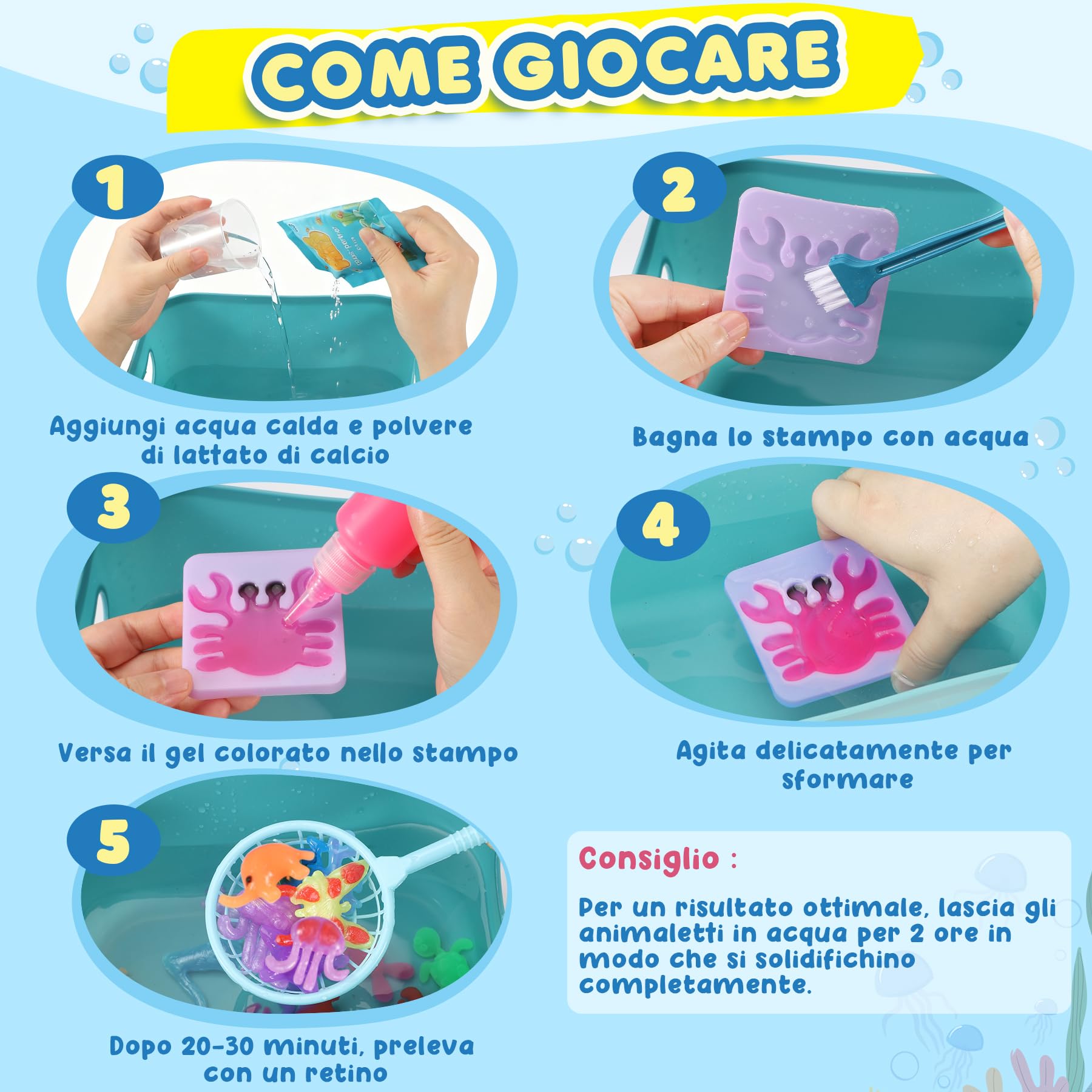 URMYWO Magic Water Gel Toy Kit fai da te 3D magico gel d'acqua