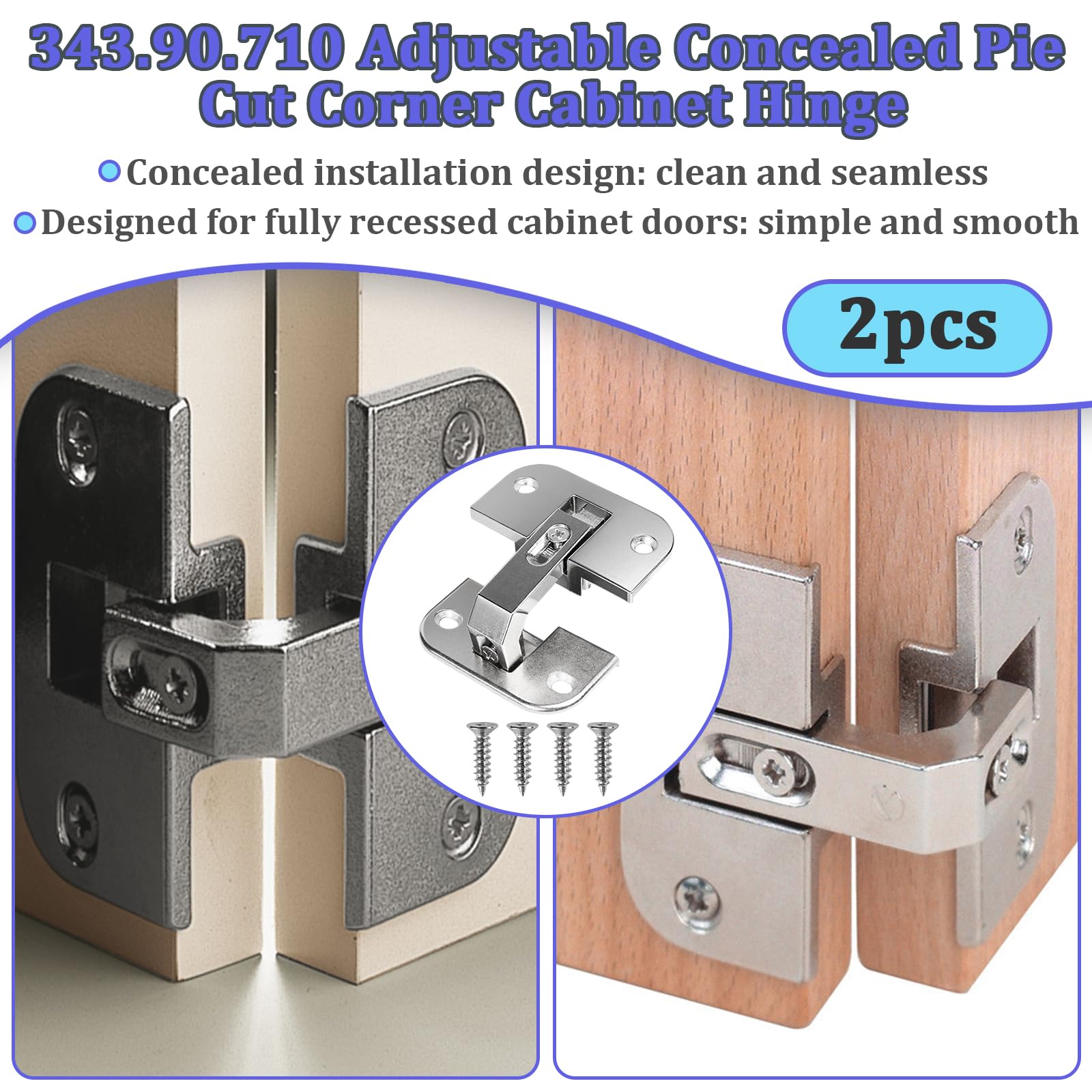 Adjustable Cabinet Hinges - Kamrexi Pie Cut -2