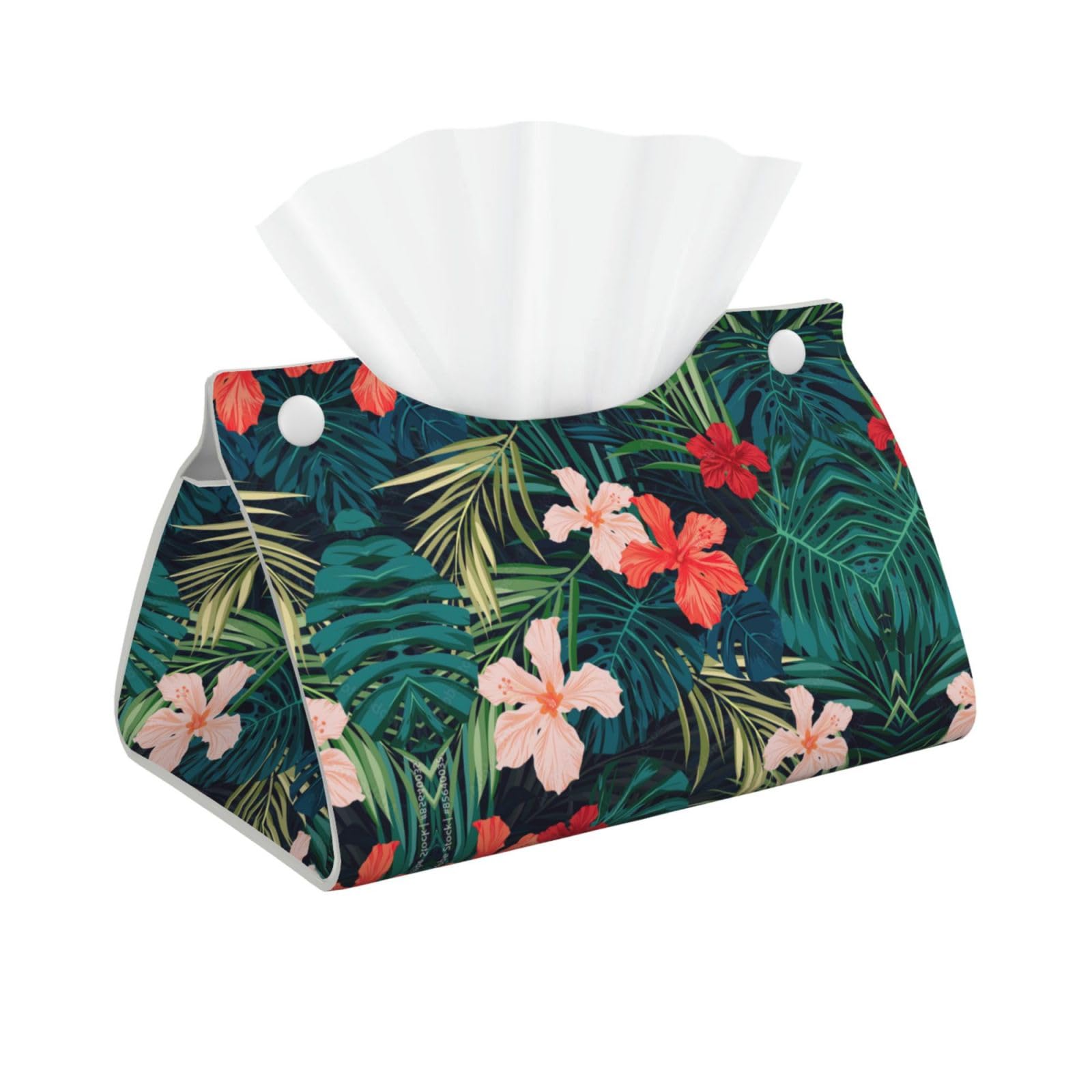 Summer Hawaiian Long Tissue Box Cover â€ Living Room, Office, Car â€ Crafted from Leather- â€ Foldable Home Decoration