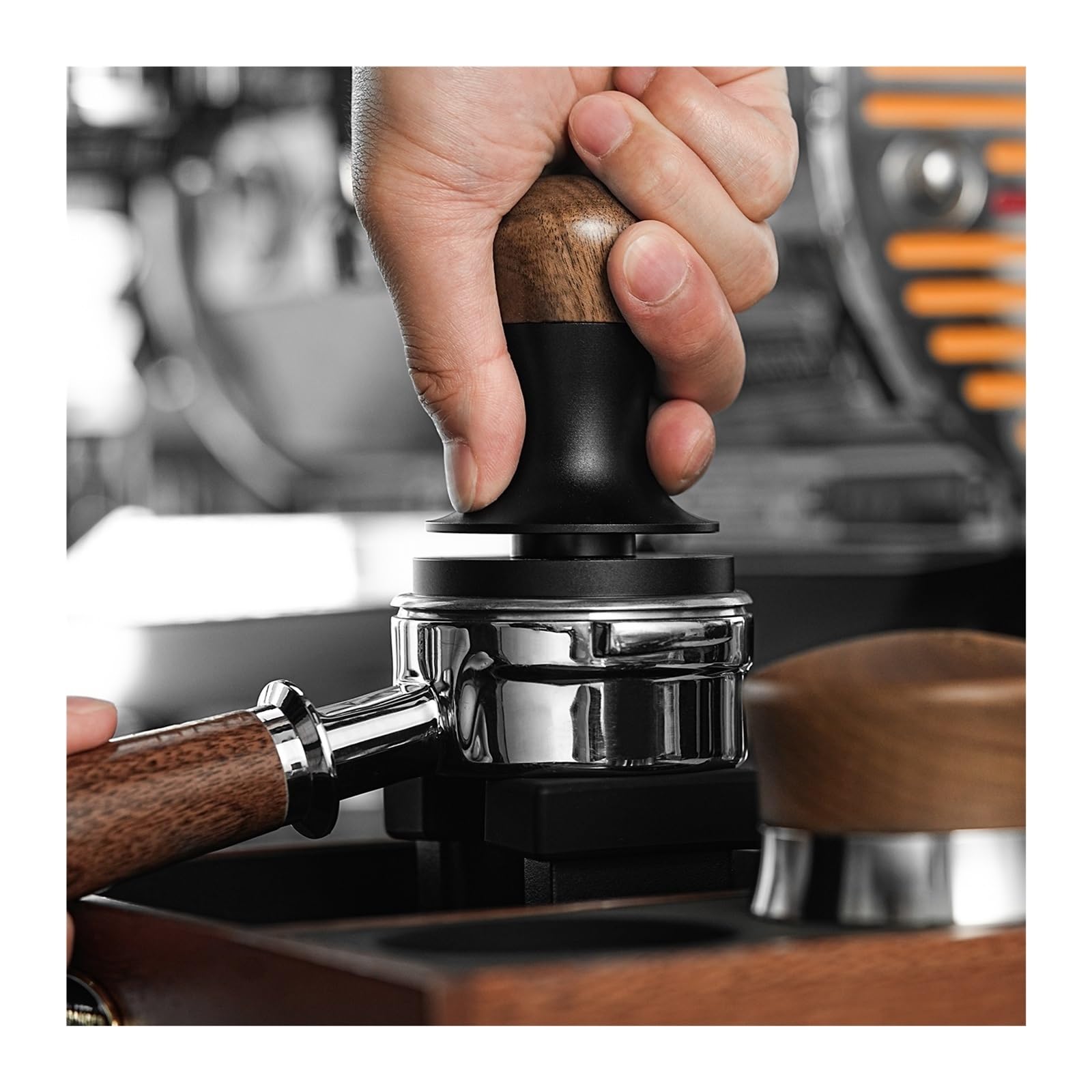 Prensa De Café A Presión Constante De 30 Libras, 51mm, 53mm, 58mm, Prensas Planas For Espresso Con Herramienta De Barista Con Resorte Calibrado(53mm,Thread set)