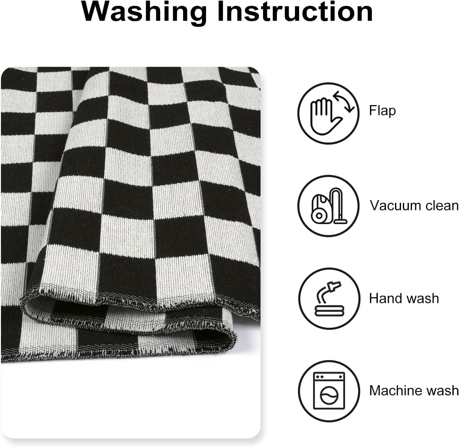 Seavish Checkered Rug 2x6 Ft Black and White Hallway Runner Rug Washable Indoor Outdoor Entryway Runner Rug Checkerboard Rug Reversible Area Rugs for Bedroom Bathroom Laundry Room Kitchen