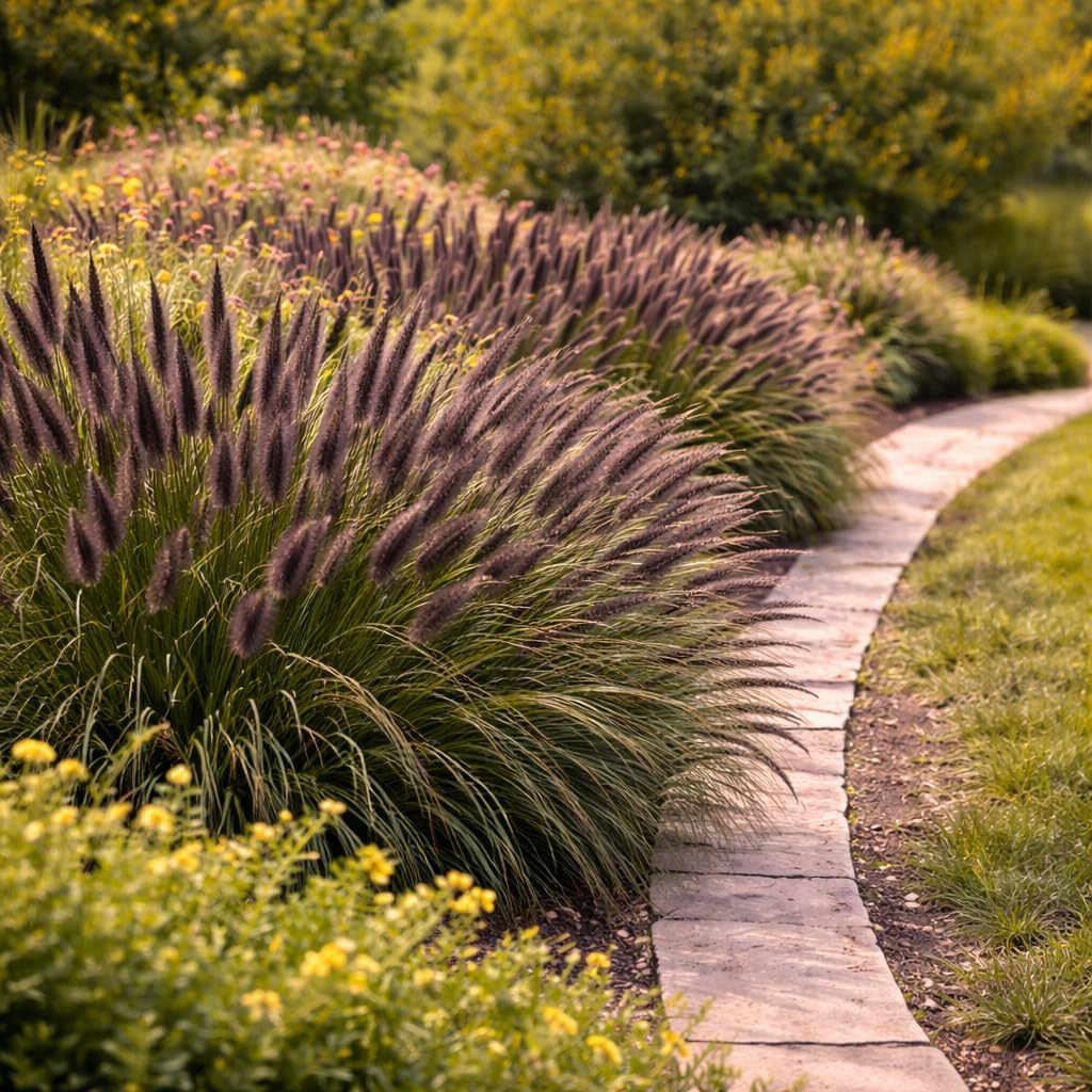 2 Black Fountain Grass Live Plant, 4 Inch Tall Fountain Grass, Low Maintenance, Fast Growing Perennial Ornamental Grasses for Gardens