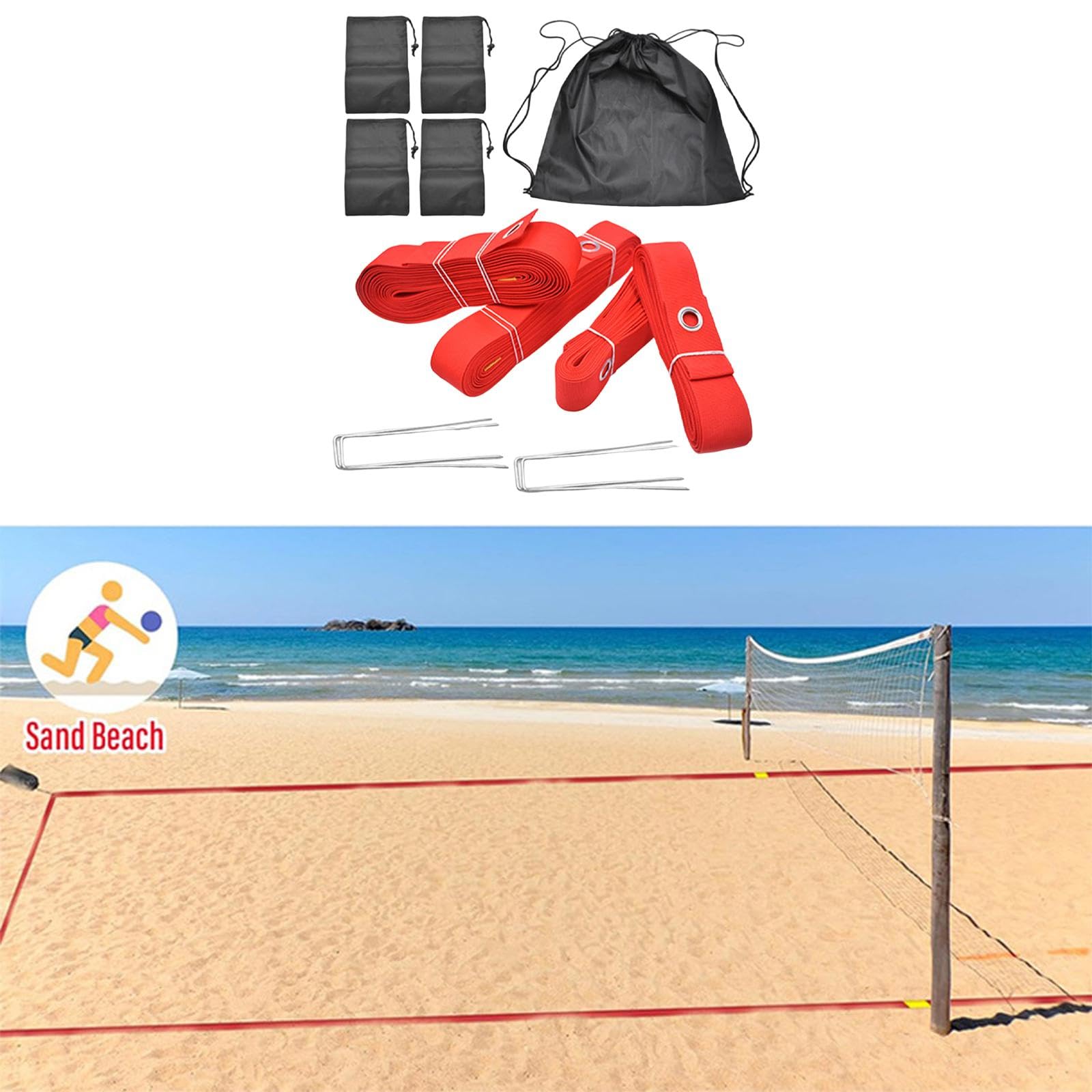 Amazon | Prasku ビーチバレーボールライン 砂用