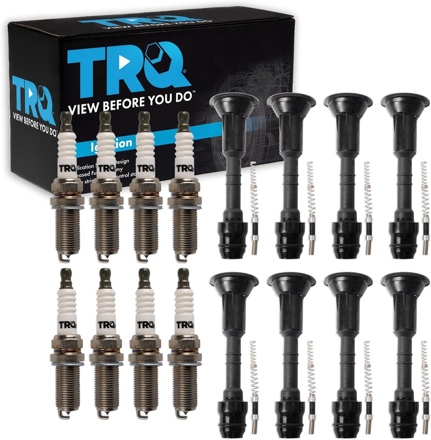 TRQ Ignition Coil and Spark Plug Kit 16 Piece Compatible with 2004-2006 INFINITI QX56 2004 Nissan Pathfinder Armada 2005-2006 Armada 2004-2007 TITAN