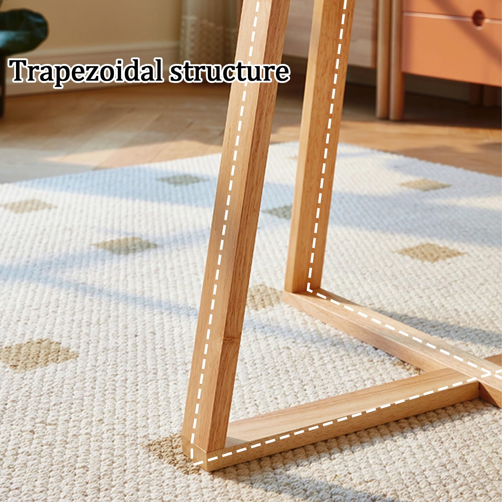 Okrągły zestaw stolików kawowych, trapezowa konstrukcja ramy, duży schowek na biurko, konstrukcja z otwartym dnem, solidny i łatwy montaż, do małych przestrzeni