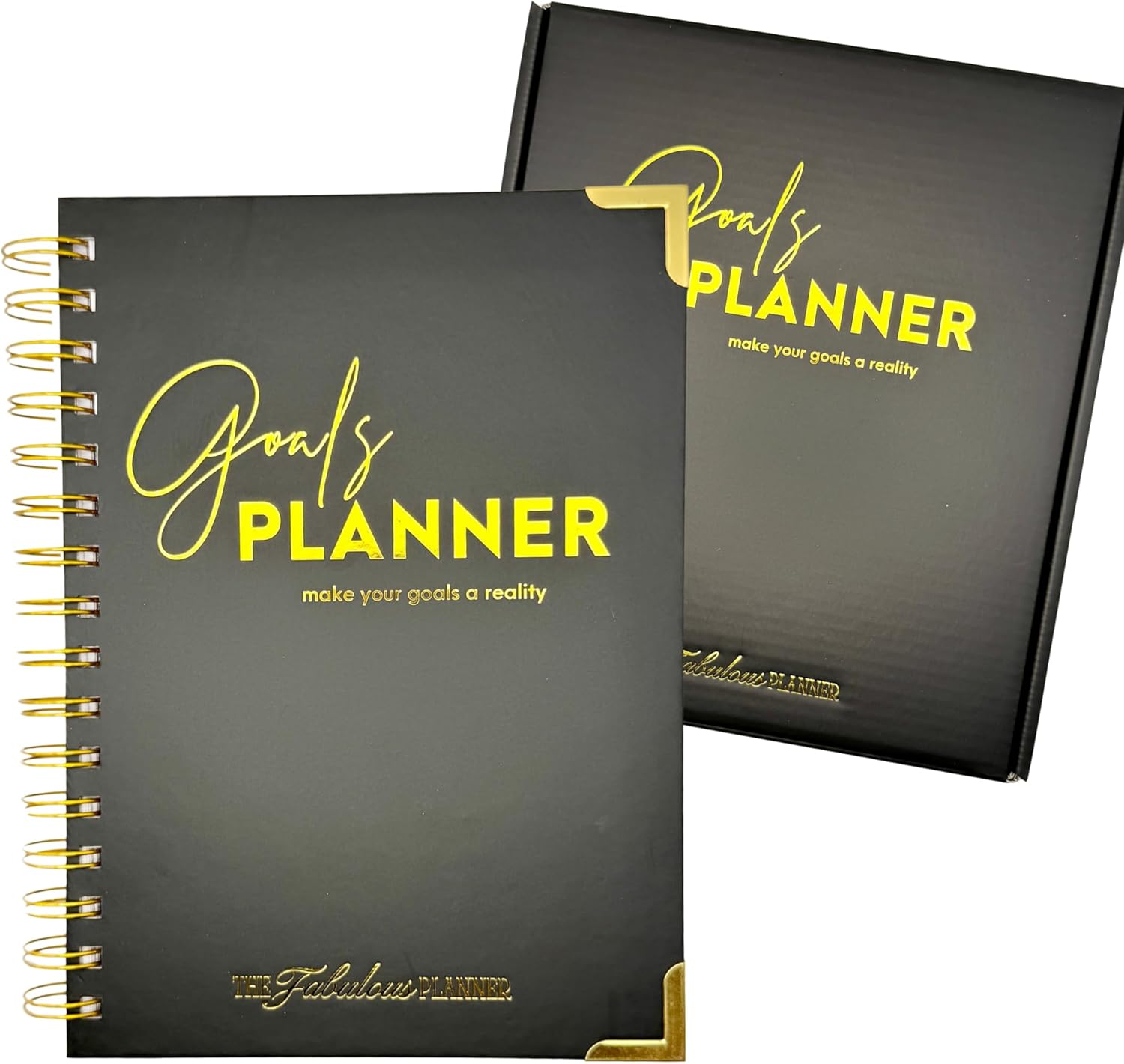 Undated Goal Planner, Daily & Weekly Organizer & Productivity Planner with Goal Setting Worksheets, To Do lists Journal, Notes & Ideas Pages, A5 Size (Black)