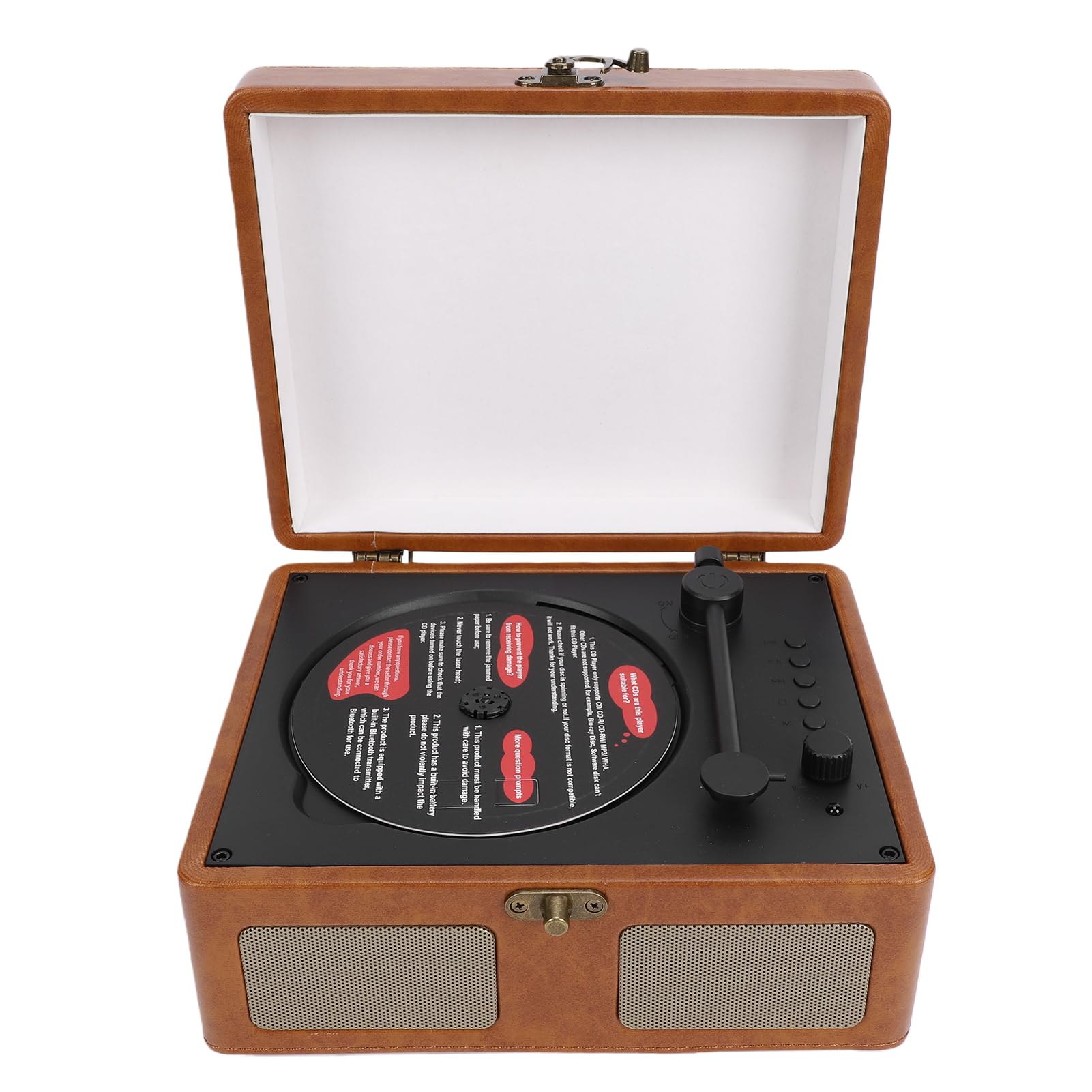 Generic Lettore CD in Stile Giradischi Classico con funzionalità di Altoparlante Bluetooth per gli Appassionati di Audiolibri Design Portatile Ed Elegante