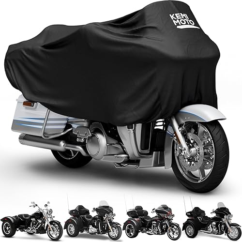 KEMIMOTO Funda para motocicleta Cubierta Media Compatible con modelos Touring Road King Street Glide Road Glide Impermeable al Aire Libre Protéjase