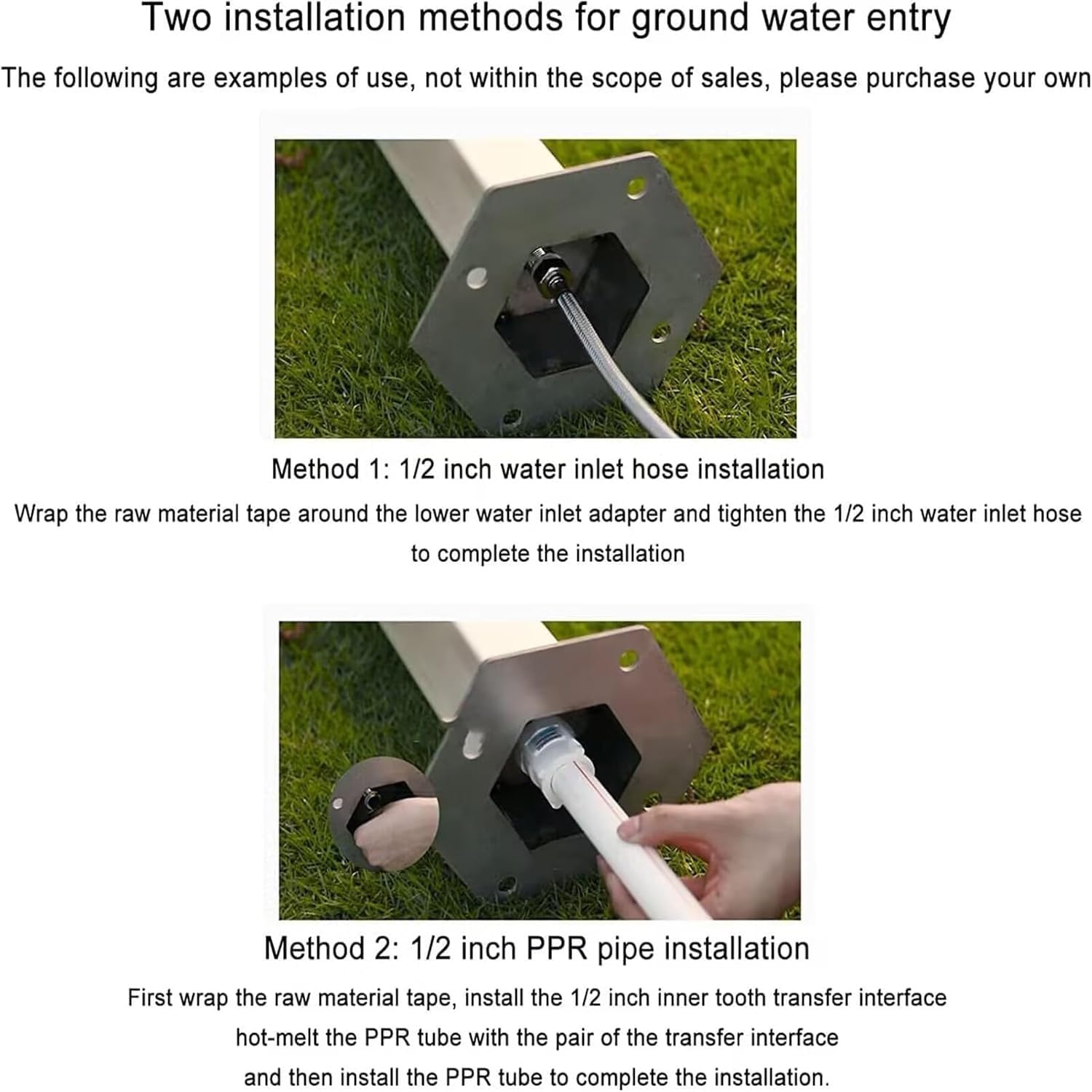 Freestanding Vertical Garden Water Column - 112cm Outdoor Square Fountain with Copper Faucet, Hose Stand & Decorative Yard Hydrant for Beautiful Landscaping