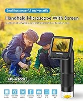 Vista 6 de Microscopio digital de mano 800X HD para adultos, con microscopio de bolsillo de pantalla LCD de 2 pulgadas para niños, equipo de microscopios