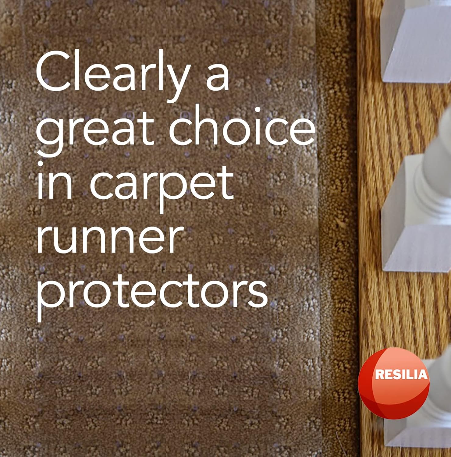 RESILIA Clear Vinyl Plastic Floor Runner/Protector for Low-Pile Carpet - Easy to Clean, Stain-Resistant Vinyl, Clear, 27 Inches Wide x 6 Feet Long, Made in The USA : Tools & Home Improvement