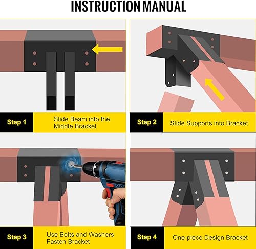 Miniatura 6 de VEVOR - Juego de columpio de 9,84 pulgadas, soporte para columpio, construcción de marco A, material de hierro con recubrimiento de polvo negro,