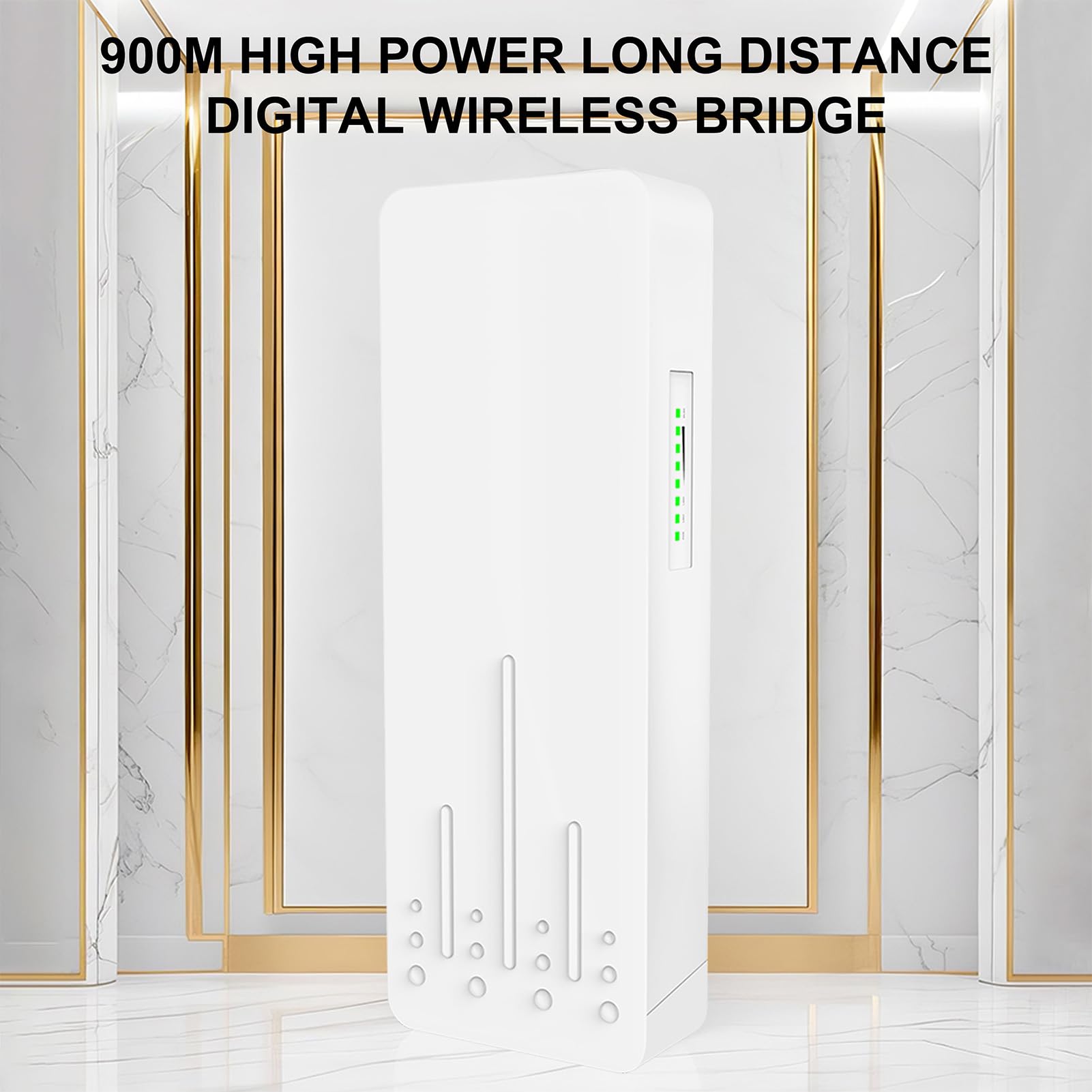 Luocute Pont sans Fil Haute Puissance 900 M, Pont WiFi de Transmission Longue Portée 5,8 GHz 5 Km avec 2 Ports Ethernet Gigabit, pour Les Sites de Construction de Fermes à Distance (Prise UE)