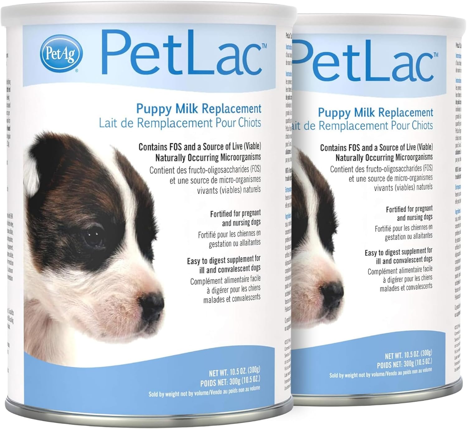 Pet-Ag PetLac Powder for Puppies - 10.5 oz, Pack of 2 - Puppy Milk Replacement Powder for Puppies Newborn to Six Weeks Old - Easy to Digest