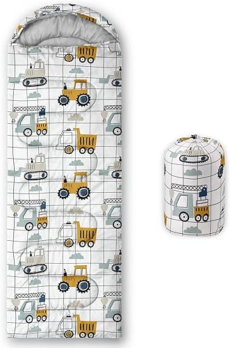 Miniatura 18 de Saco de dormir para niños y niñas, estampado de luna de cohete, ligero, cálido, portátil, para exteriores, interior, impermeable, resistente al