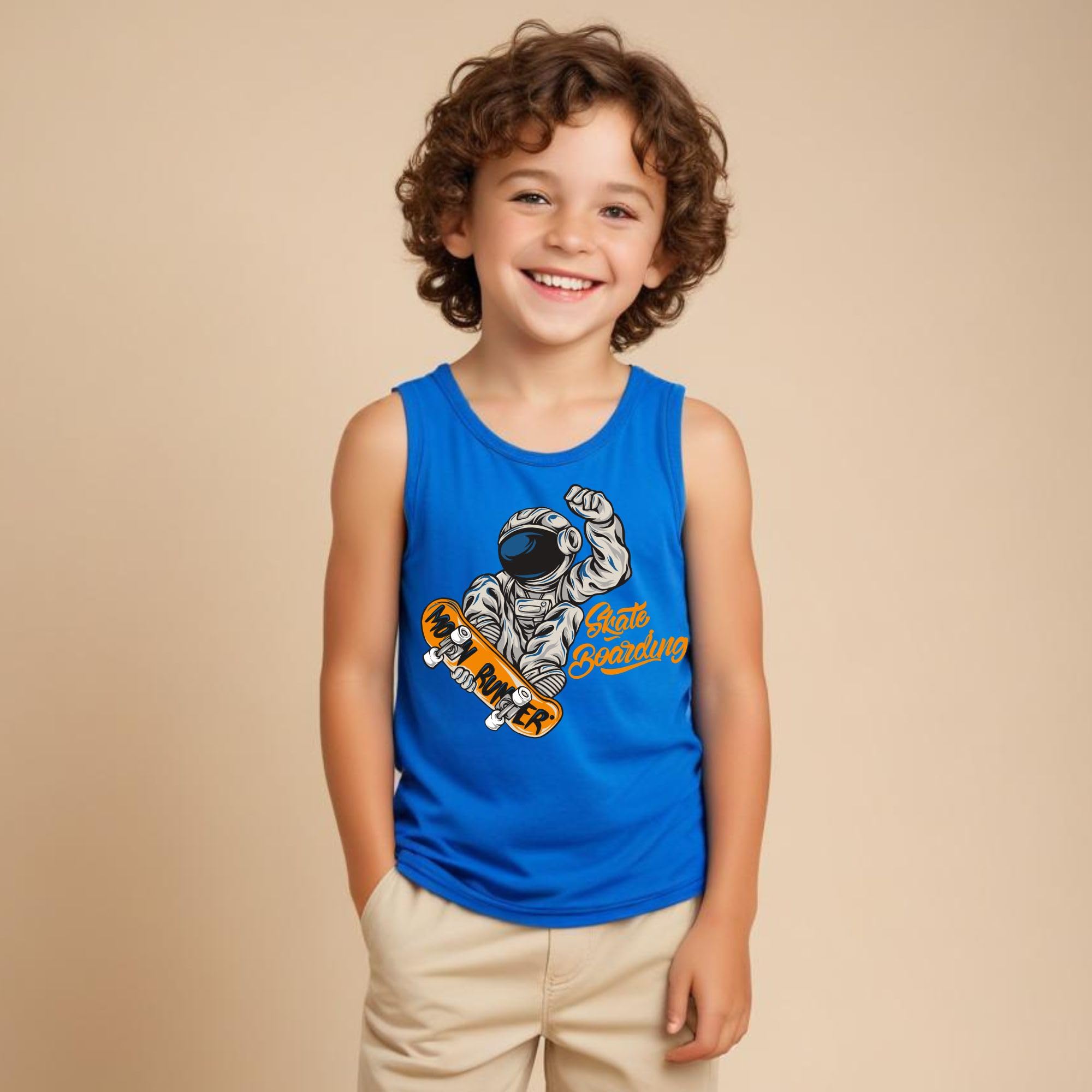 minicult Boys Cotton Regular Fit Vests and Gilrs with Fun Chest Prints(Pack of 3 )(Mix Print)(Black)(13-14 Years) - Image 5 thumbnail