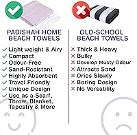 Vista 111 de Oversized Turkish Beach Towel 38’’x71’’ - Set of 2 100% Turkish Cotton Lightweight Sand Free Quick Dry Pool Towels Extra Large Bath Towels for