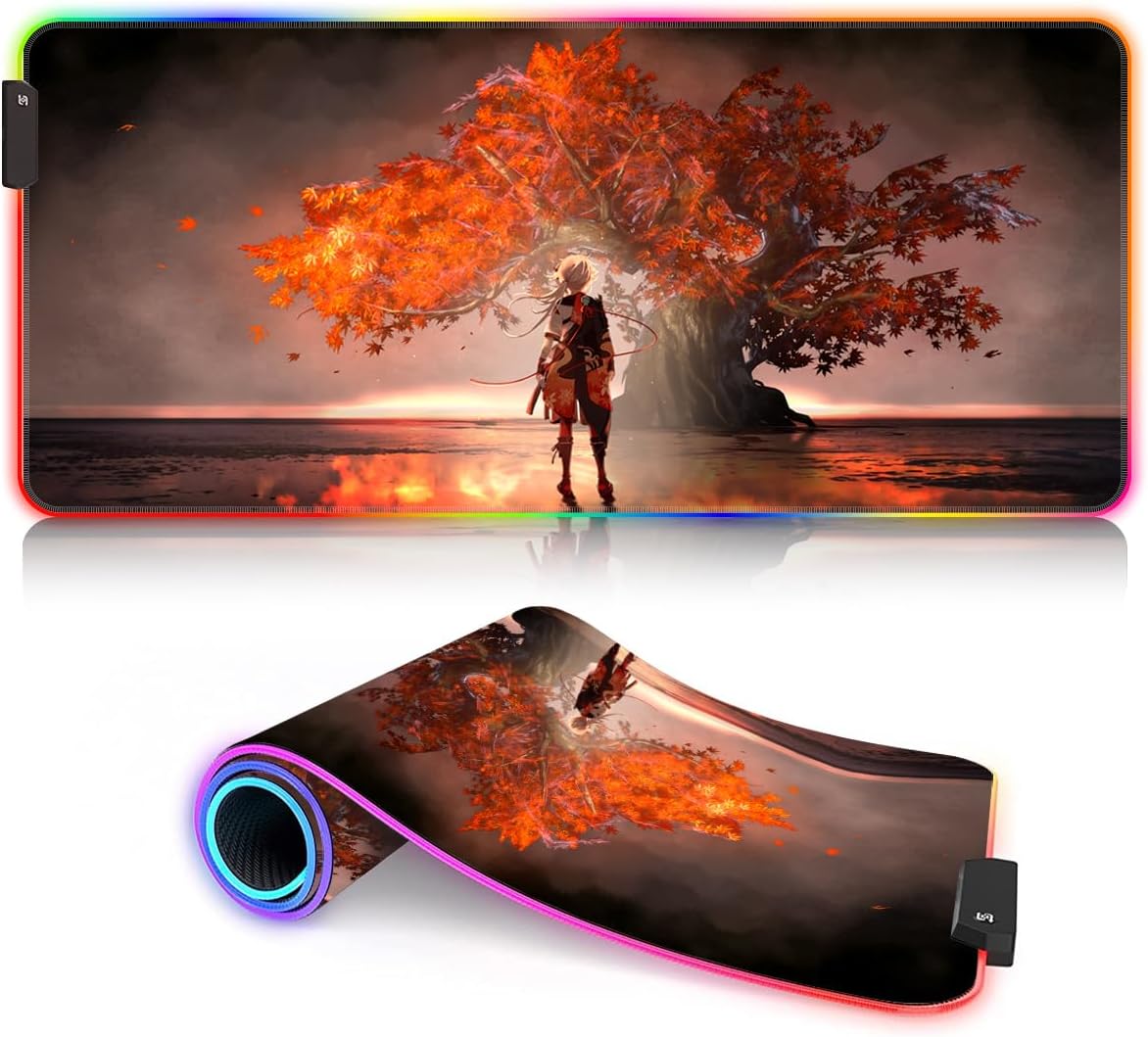 MiHoYo Genshin Impact Tapis de bureau Scarlet Leaves Pursue Wild Waves Kaedehara