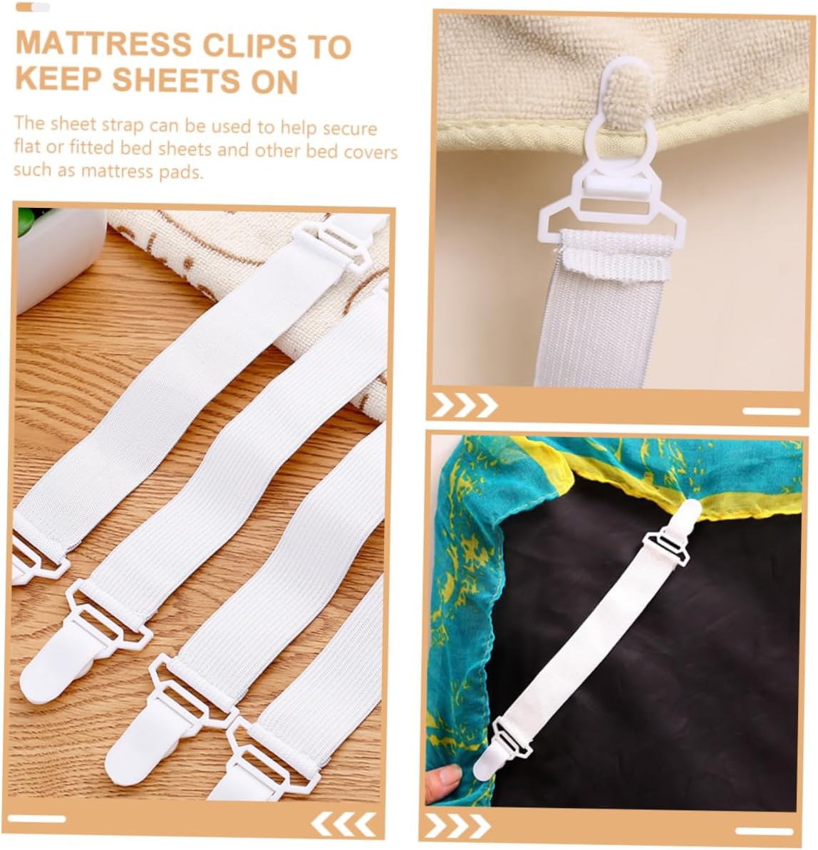 Ciieeo 5sets Bed Sheet Straps Fitted Sheet Holders for Corners Non Slip Mattress Clips Secure Flat and Fitted Keep Bedding Tidy and Neat Compatible with Mattresses and Sofa 20pcs*5