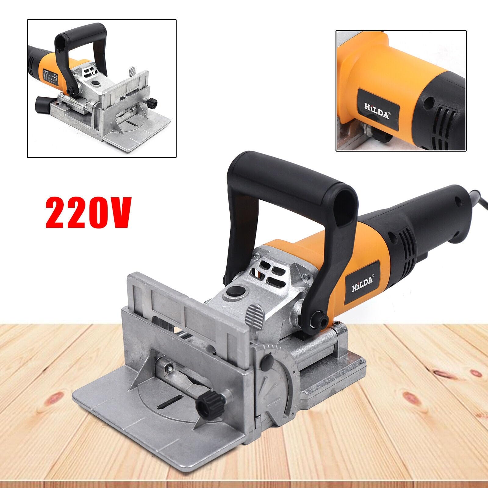 Fresa per la lavorazione del legno, fresa per scanalature Tenoning, fresa piatta 220 V, per collegamenti precisi del legno, angolo e profondità regolabili, per falegnameria e officine